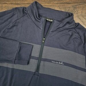 Travis Matthew Jacket Mens Medium Navy Blue 1/4 Zip Pullover Golf Long Sleeve